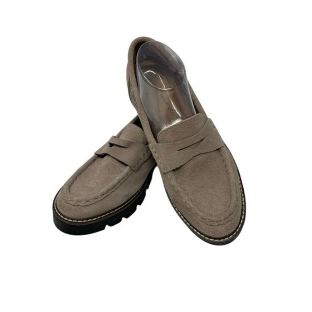 House of Harlow 1960 Suede Lug Sole Penny Loafers Light Taupe Gunner 8.5M